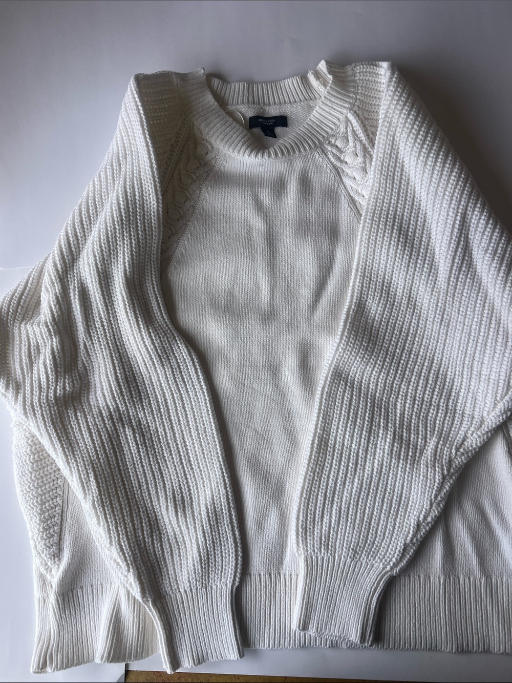 Simply Vera Vera Wang Cream Crewneck Knit Sweater